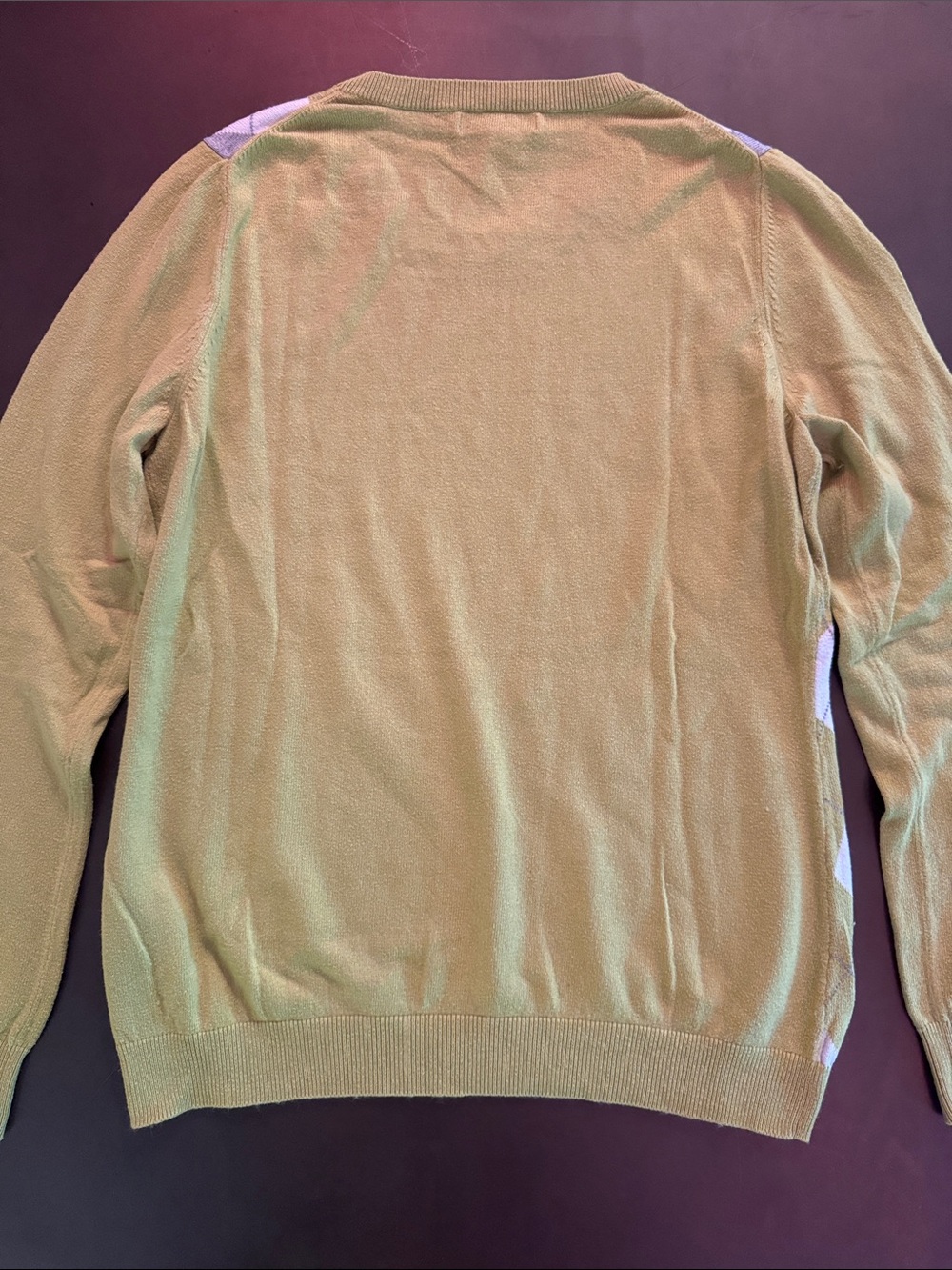 Banana Republic Lime Green, White & Gray Argyle Crewneck - Picture 5 of 5